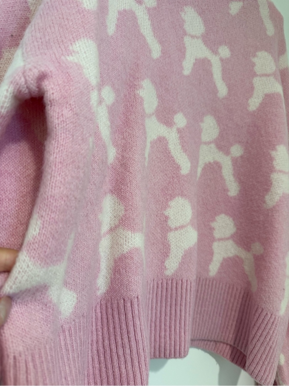 & Other Stories Jacquard Poodle Knit Jumper in pink - Picture 5 of 9